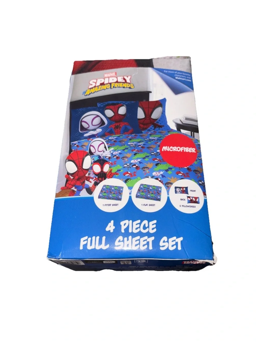 Spider-Man Spidey and His Amazing Friends 4-Piece Blue Marvel Bedding Sets, Full